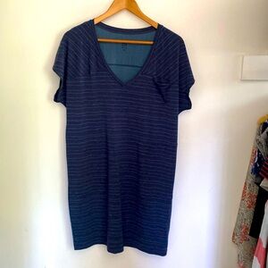 Title Nine t-shirt dress, M, has pockets!! Navy blue with stripes